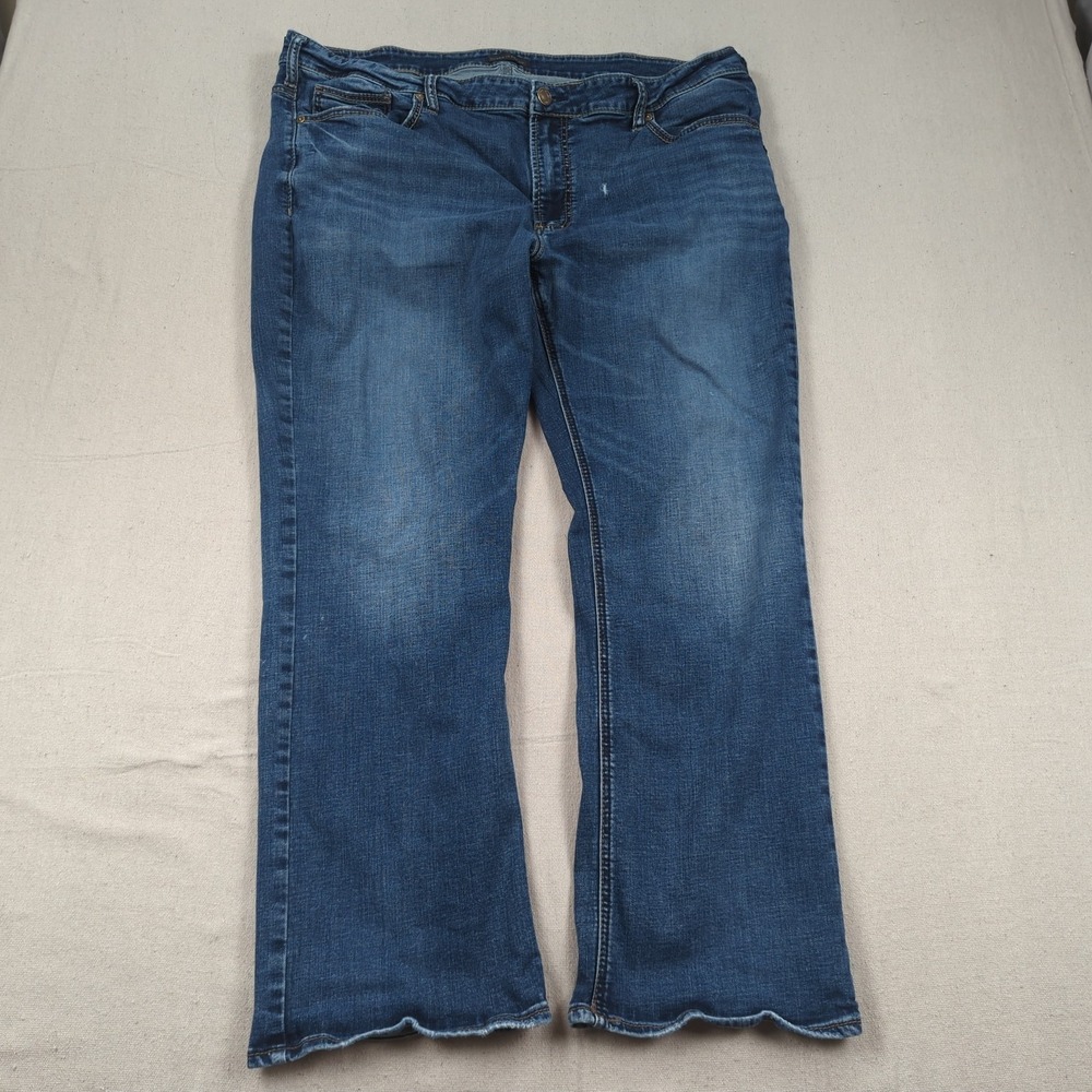 Silver Jeans Mens 42x30 Blue‎ Craig Boot Cut Dark Wash Faded Western
